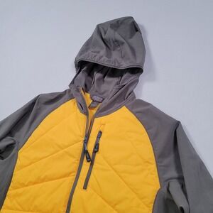Outdoor Research Women Refuge Hybrid Hooded Jacket Large Yellow Gray Insulated